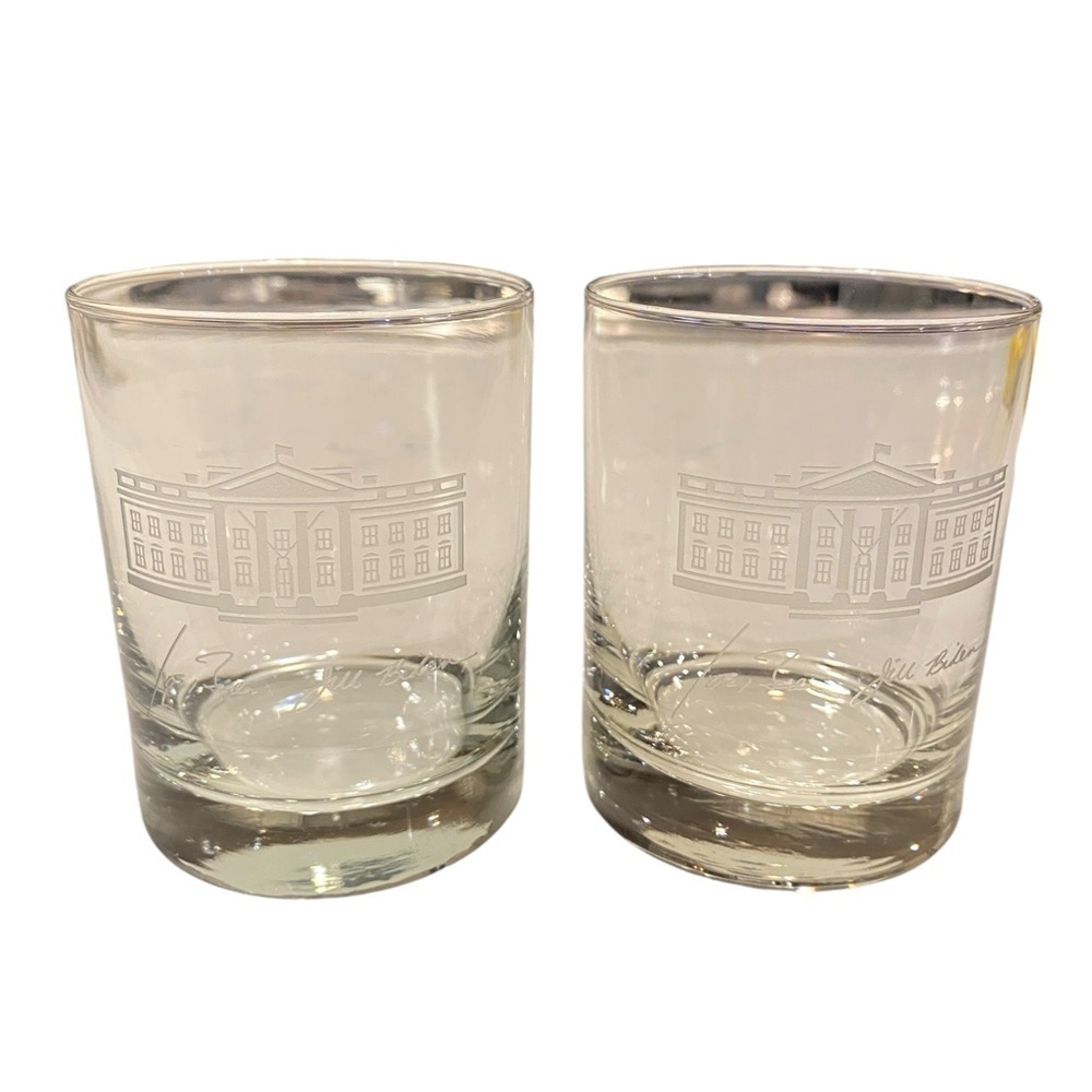 President Joe & Jill Biden Old-Fashion Lowball Whiskey Rock Glass. Set of two